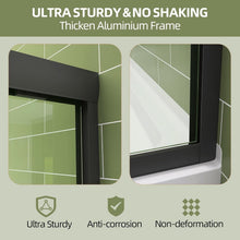 Load image into Gallery viewer, Versatile Reversible 60 in. Tub Shower Door - Anti-Crash Design in Matte Black
