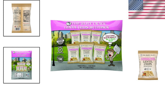 6-Ounce Gluten-Free Lentil Chips – Multipack of 4 for Guilt-Free Snacking