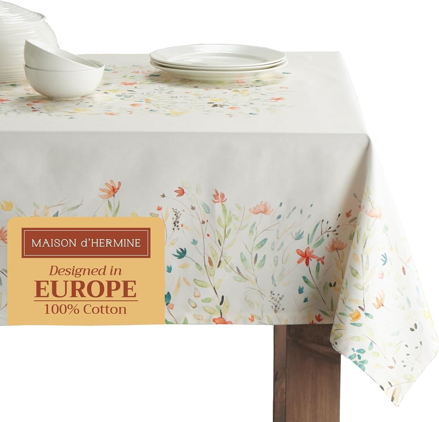 Elegant 60"x90" Cotton Tablecloth with Pleated Corners - Ideal for Any Occasion