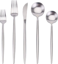 Load image into Gallery viewer, High Quality, 20-Piece Matte Silver Cutlery Set - Perfect for Celebrations