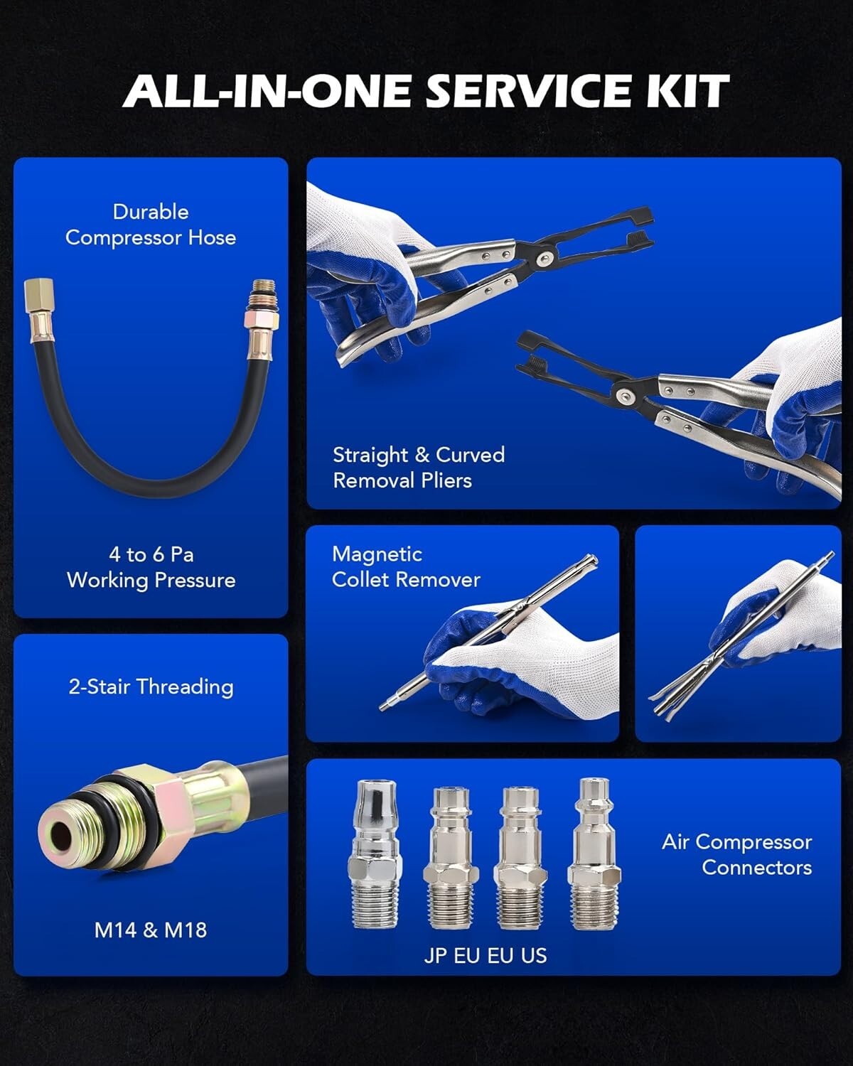 Universal Heavy-Duty Engine Valve Spring Compressor Tool with Storage Case