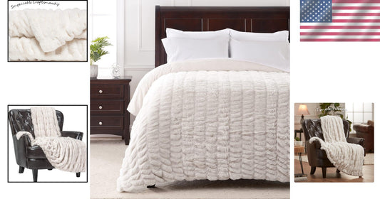 Soft Cloud Faux Fur Throw Blanket - Oversized 108" x 86" for Ultimate Luxury