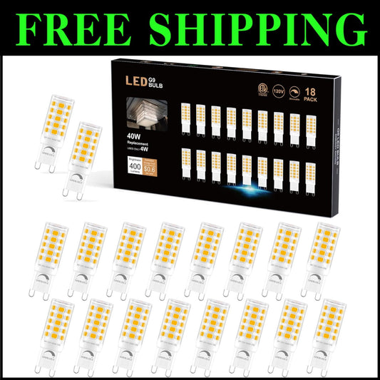 G9 LED Bulb Dimmable 40W Equivalent - 18 Pack, 400 Lumens, 360° Light Coverage