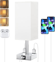 Load image into Gallery viewer, 3-Way Dimmable Touch Bedside Lamp with USB Charging - Compact &amp; Modern Design