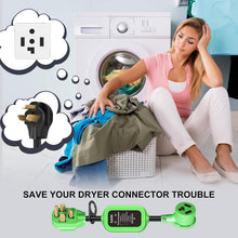 Load image into Gallery viewer, Heavy-Duty 4 to 3 Prong Dryer Adapter - Durable PVC and Copper Construction