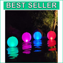 Load image into Gallery viewer, Inflatable Solar Glow Balls - 4 Pack Color Changing Pool Lights for Any Occasion