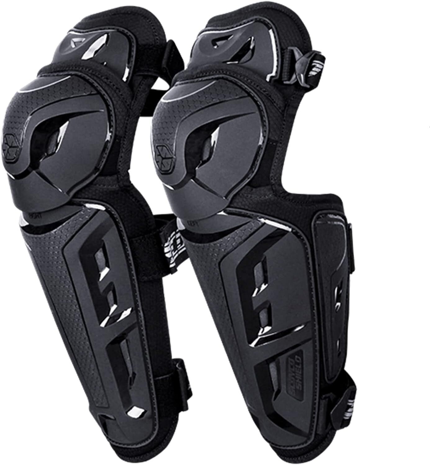 2 Pcs Adjustable Motorcycle Knee Shin Guard Pads - Safety & Comfort in One