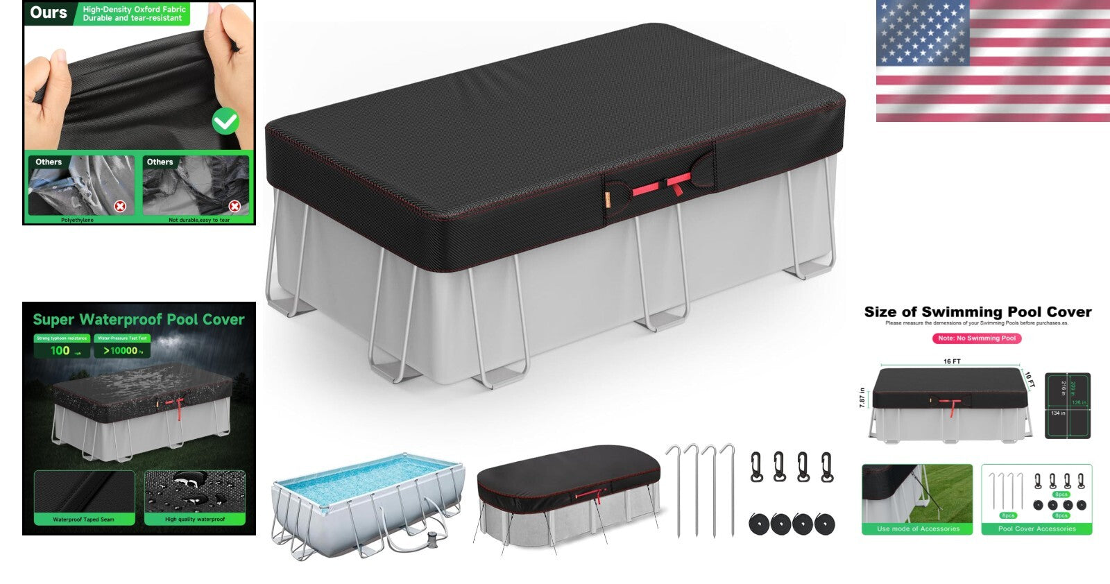 10x16' Rectangular Solar Cover - Versatile & Energy Saving Pool Protection