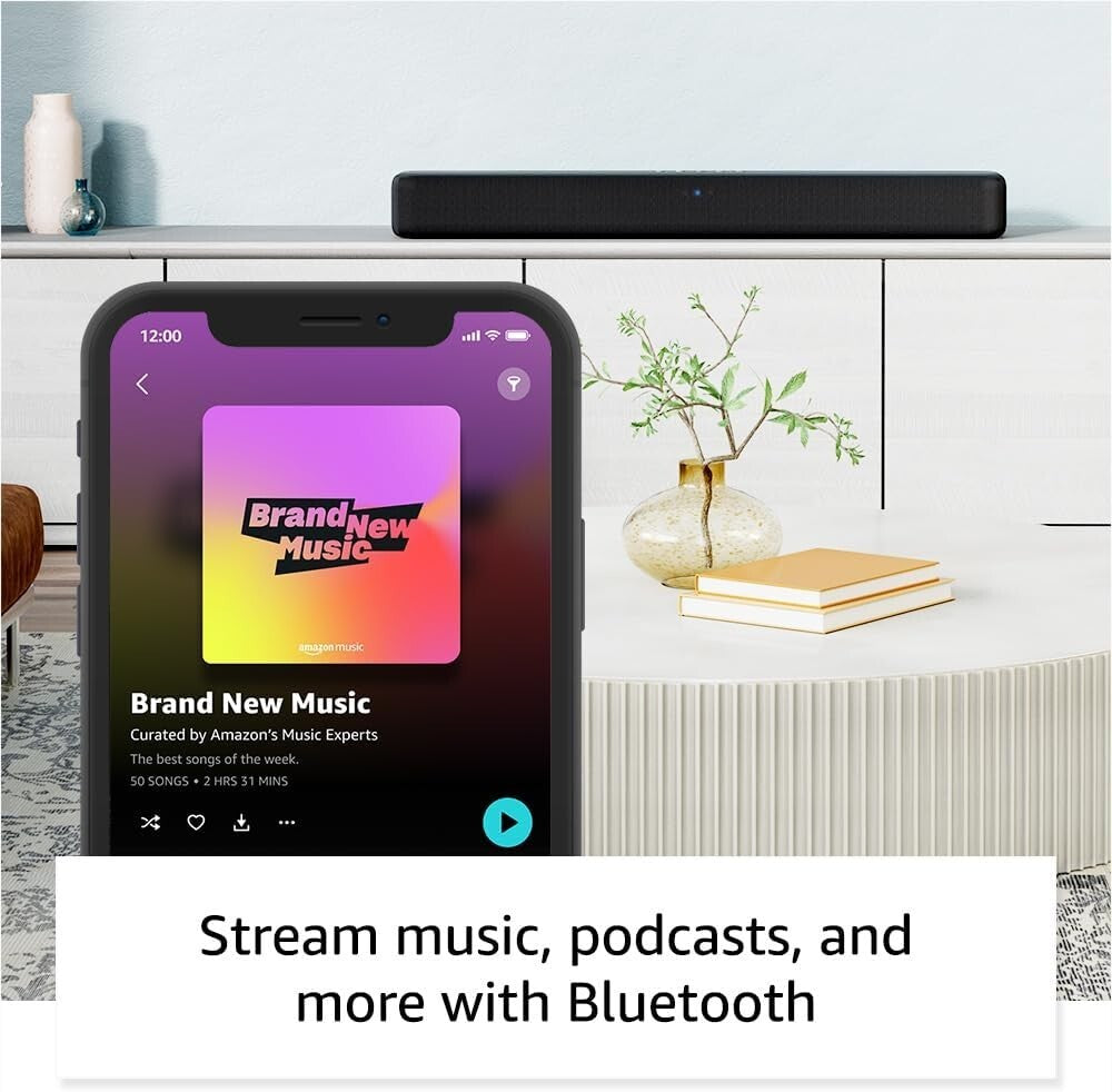 Compact Fire TV Soundbar - 24" | Bluetooth & Virtual Surround Sound Experience