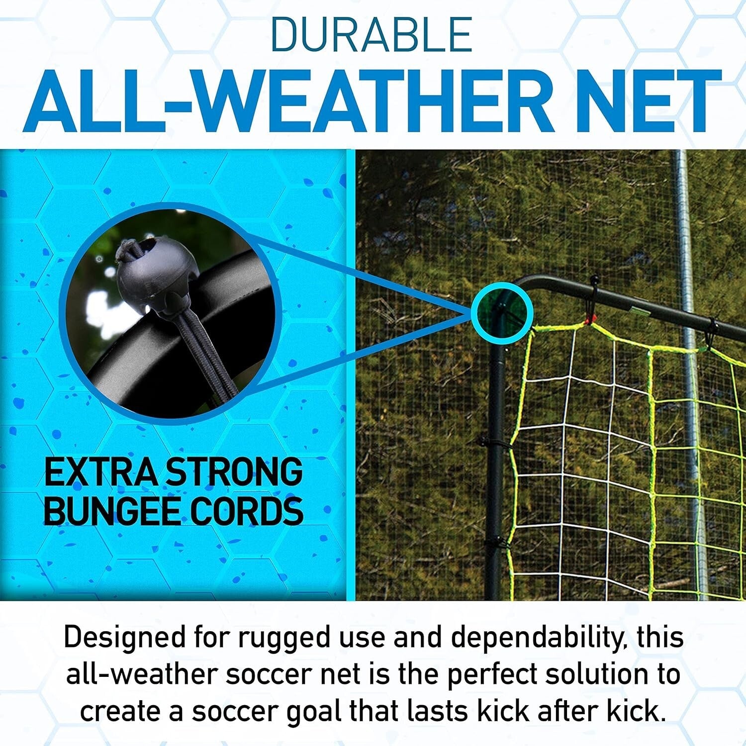 Durable Soccer Rebounder - Tournament Steel Net for Training 12' x 6' & 6' x 4'