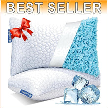 Load image into Gallery viewer, Standard Size Cooling Memory Foam Pillows 2-Pack – Machine Washable Luxury