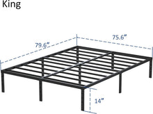 Load image into Gallery viewer, Heavy Duty King Size Bed Frame Support Up to 3000 lbs - No Box Spring Needed