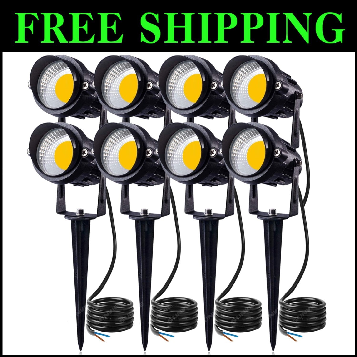 8-Pack Modern Round Waterproof Pathway Lights with 900 Lumens Brightness