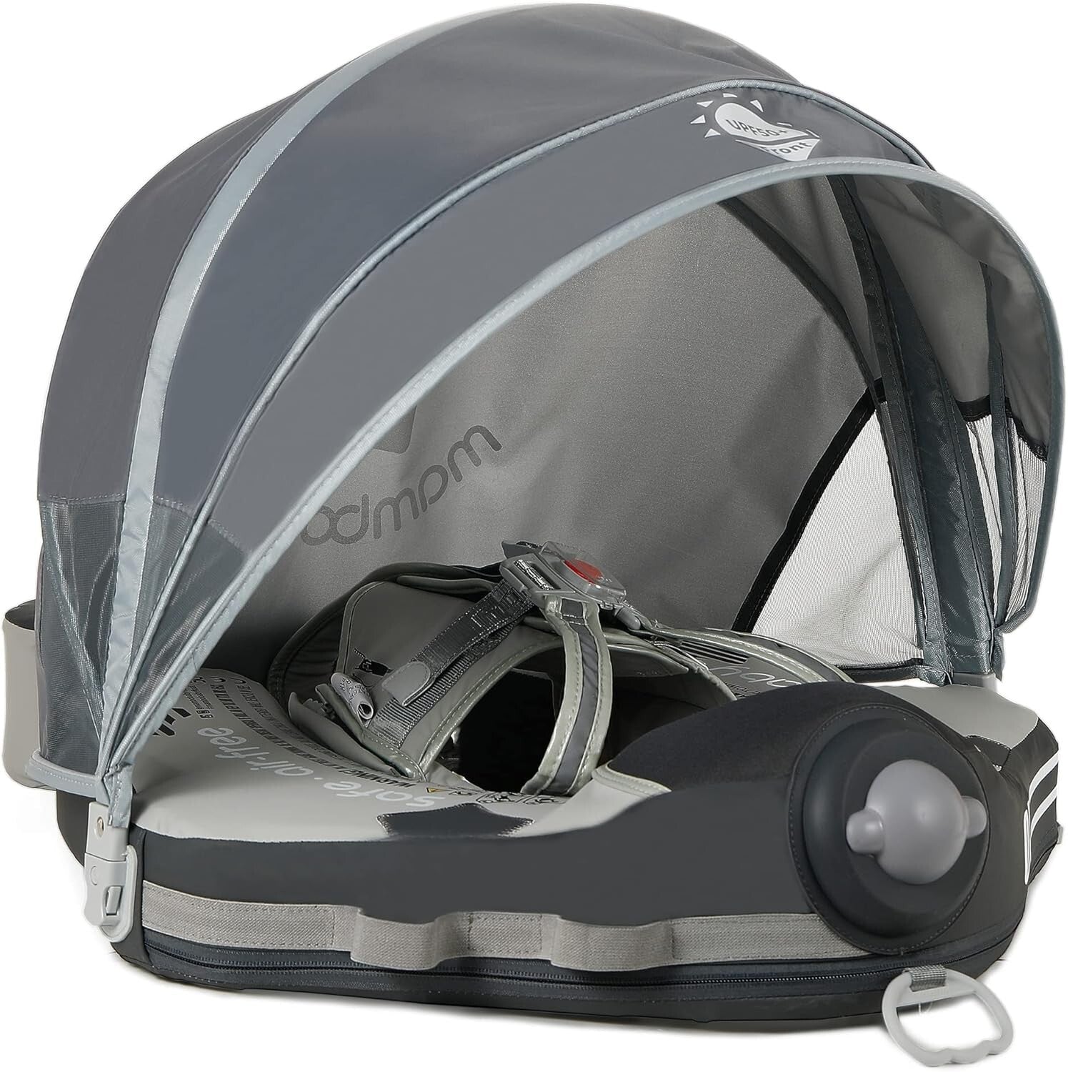 Adjustable Baby Swim Float with UPF Canopy - Perfect for Infants 3-48 Months