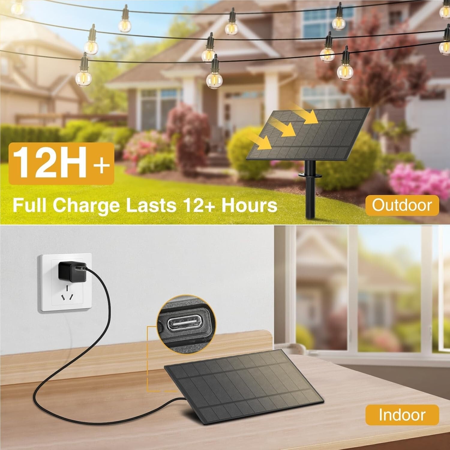 100FT Solar Outdoor String Lights - 30 Shatterproof Edison Bulbs, Remote Control