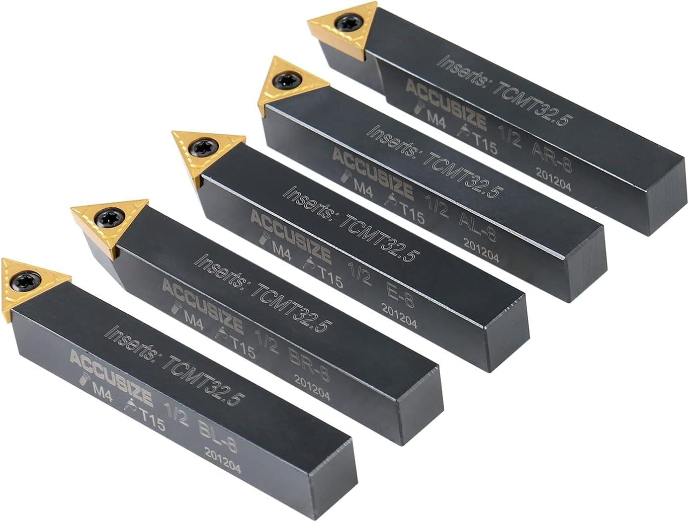 5 Pc 1/2'' Indexable Carbide Turning Tool Set for Precision Machining