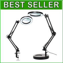 Load image into Gallery viewer, Adjustable LED Magnifying Lamp with Heavy Base - Hands-Free Precision Lighting