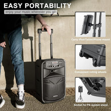 Load image into Gallery viewer, Versatile Bluetooth PA Speaker System with Wireless Mic for Outdoor Performances