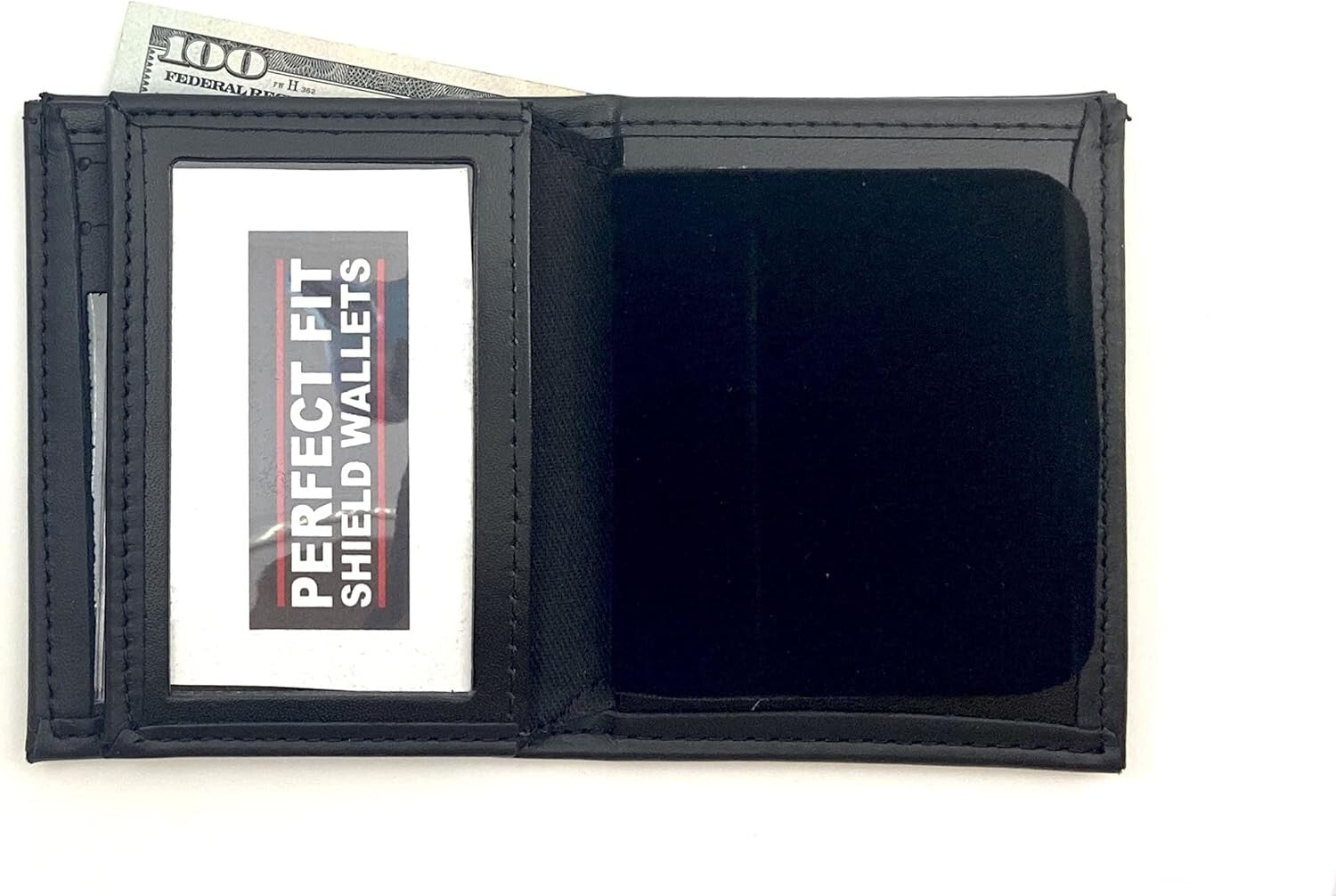 Compact Leather Badge Wallet for Police and Security - Fits Blackington 296
