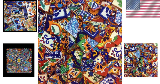 Vibrant Handcrafted Mexican Tiles - Perfect for Artistic Indoor/Outdoor Designs