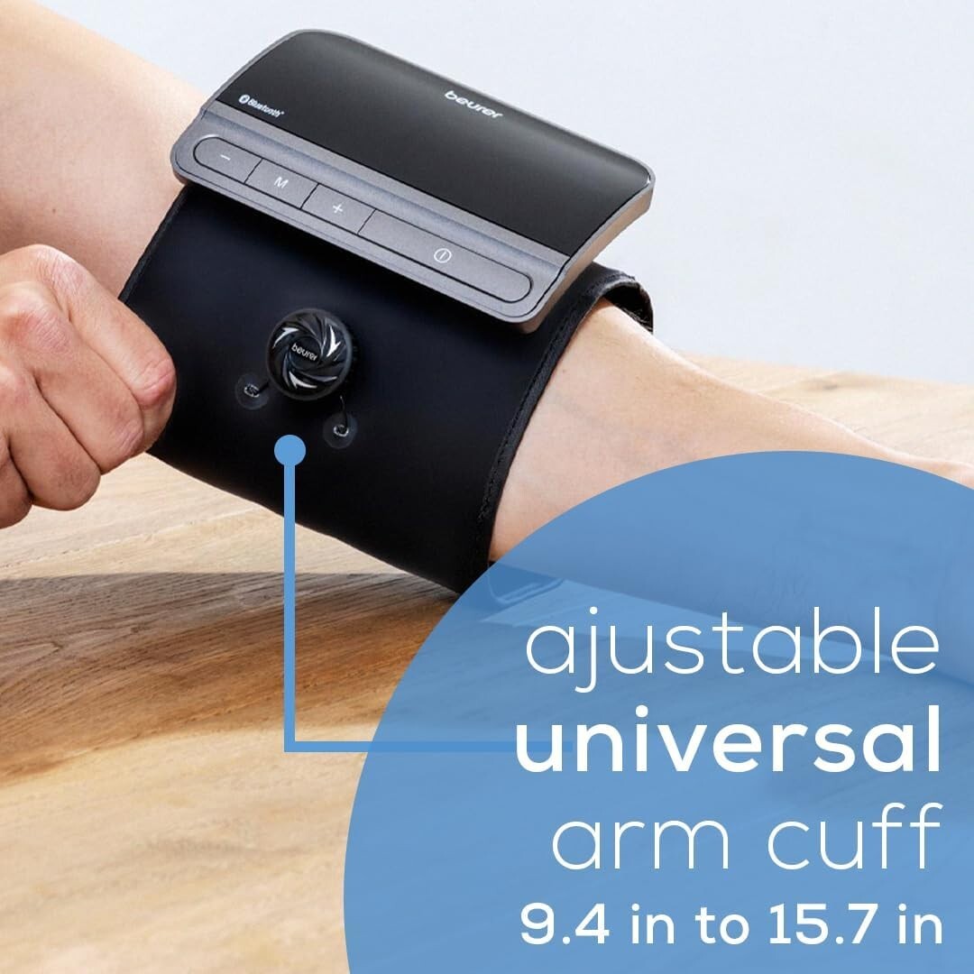 Automatic Blood Pressure Monitor with Bluetooth & Tubeless Arm Cuff - EasyLock