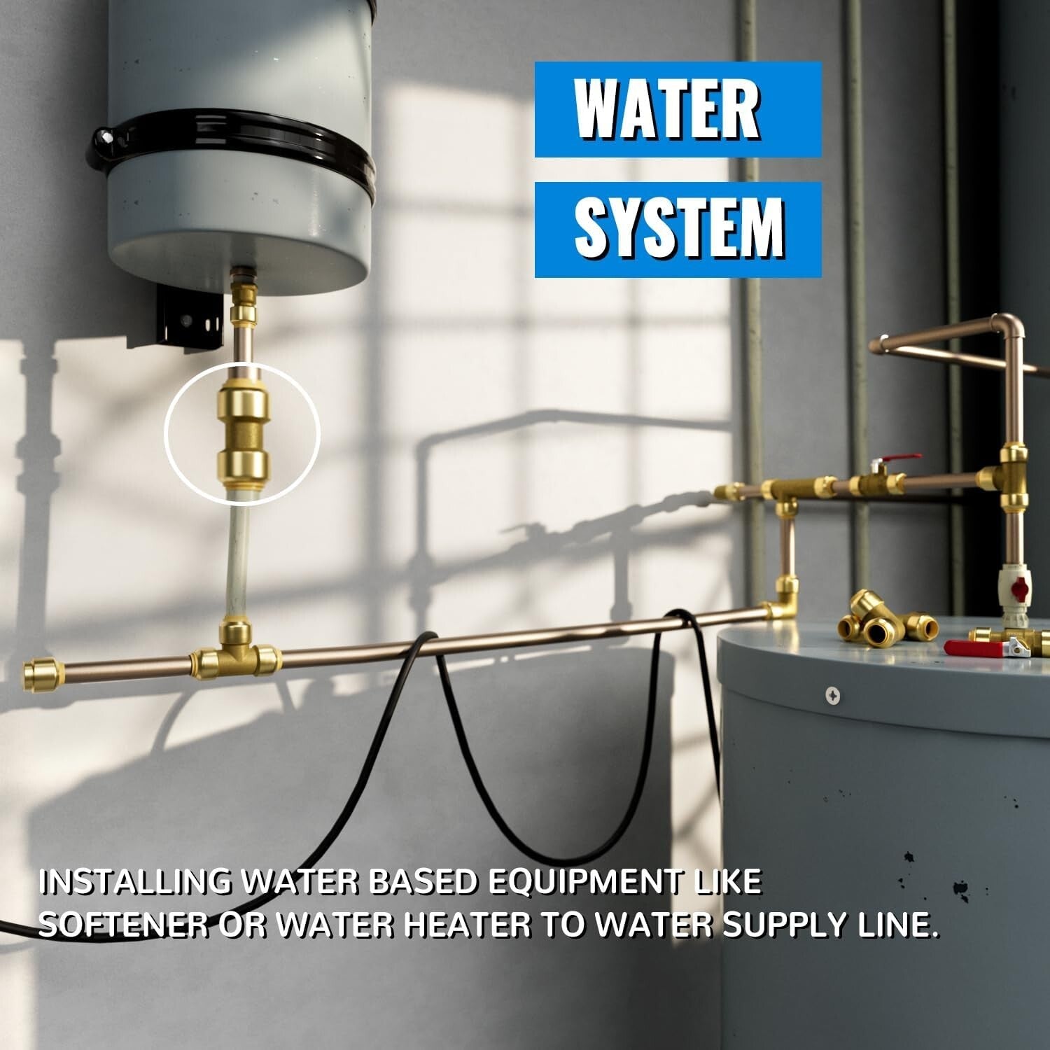 12 Pack of 3/4 Inch Lead-Free Brass Push-to-Connect Couplings for Plumbing