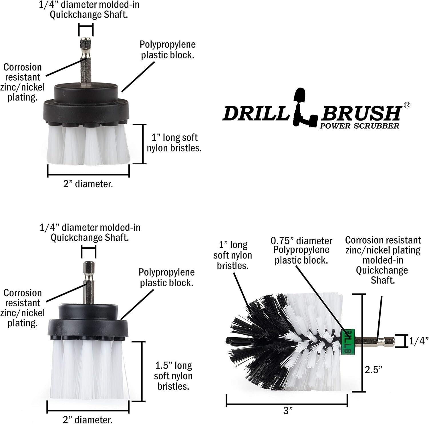 Ultimate Drill Brush Car Wash Kit: 6 Pieces for Perfect Automotive Detailing