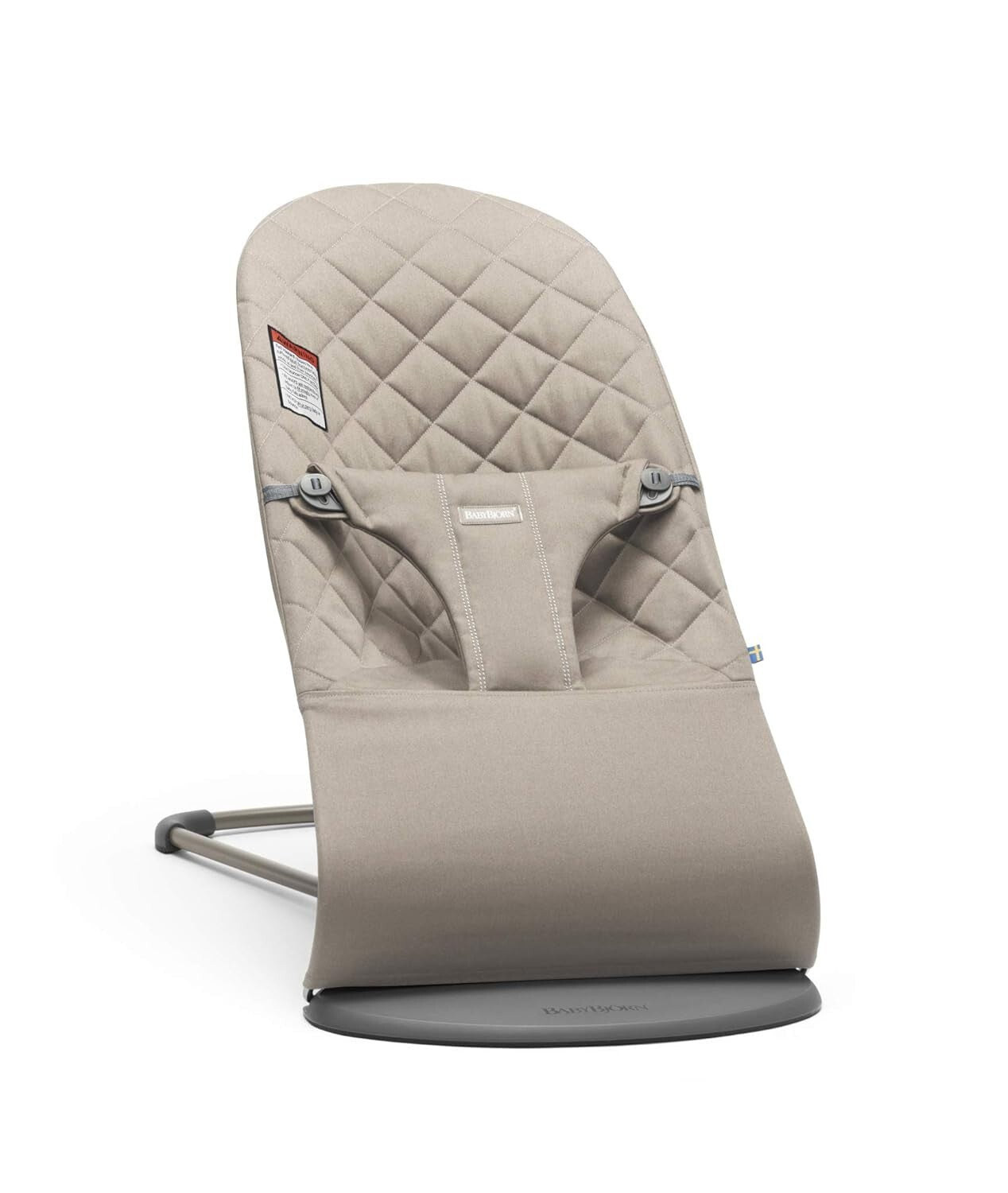 Luxury Adjustable Baby Bouncer and Toddler Chair in Sand Gray Cotton - Portable