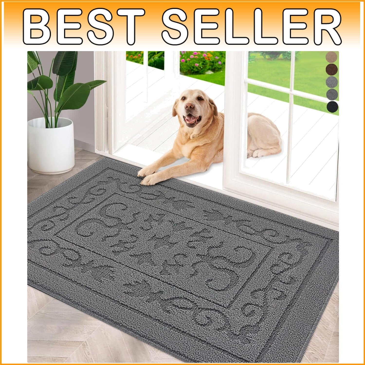 Durable Low-Profile Indoor Doormat 5' x 3' - Absorbent & Stain Resistant