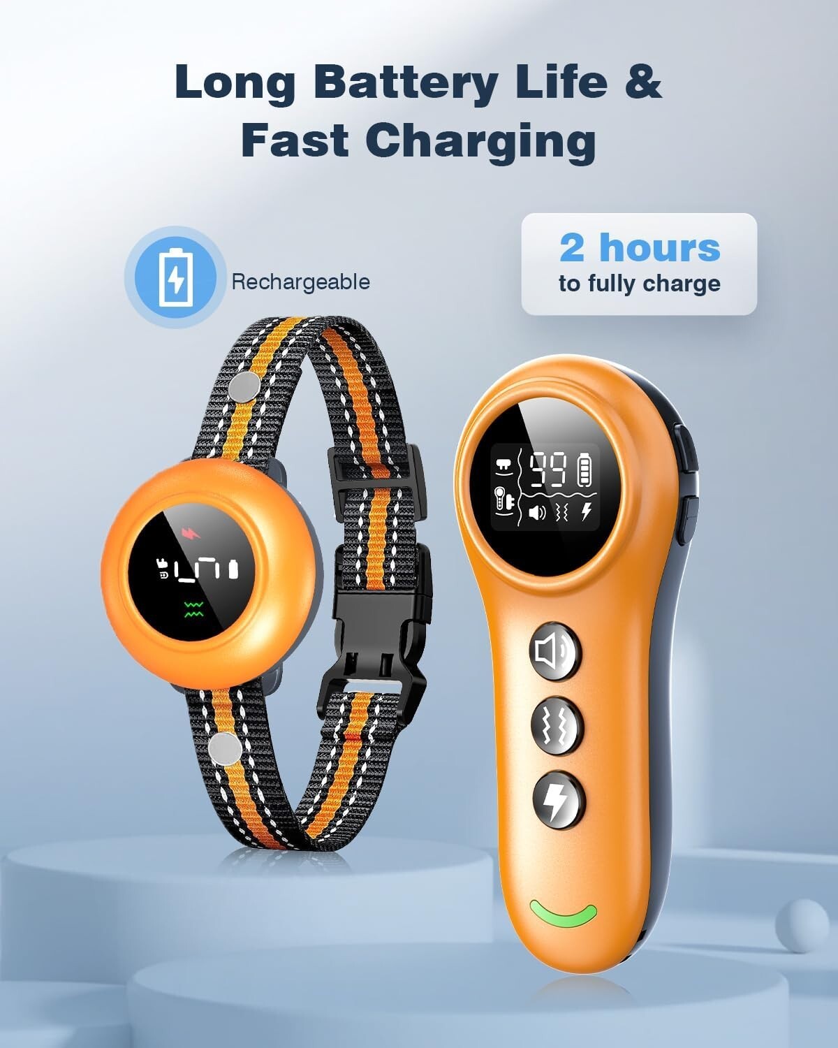 2-in-1 Dog Training Collar & Anti-Bark Device - 3300FT Waterproof & Rechargeable