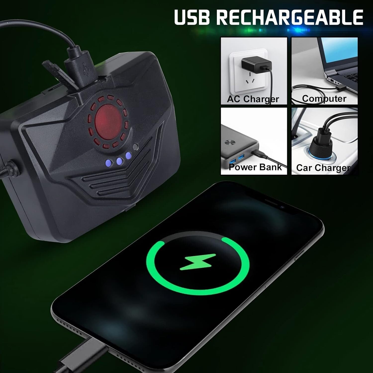 Adjustable 90° Waterproof LED Headlamp Set - Rechargeable & Ideal for Camping