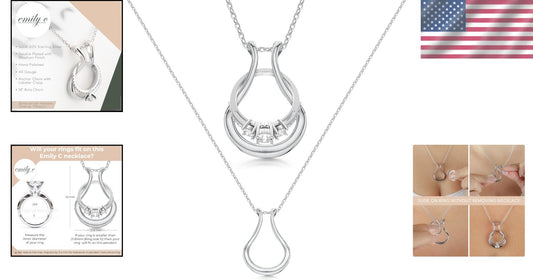 Elegant Stainless Steel Ring Holder Necklace for Men & Women - Stylish Jewelry