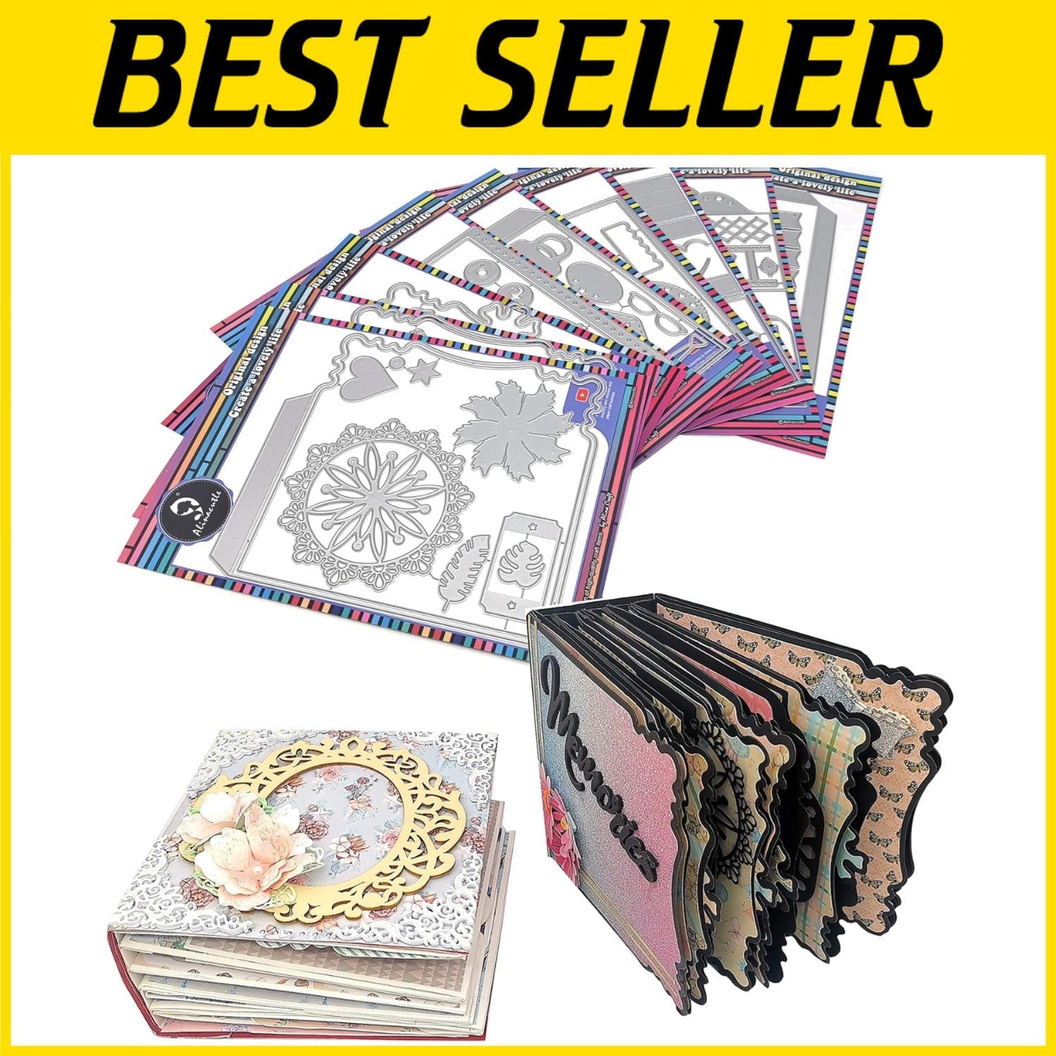 Art Deco Mini Album Die-Cuts 15x15CM - Perfect for Scrapbooking & DIY Cards