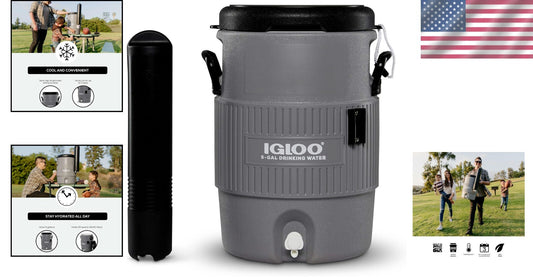 Lightweight 5-Gallon Beverage Cooler with Reinforced Handles & UV Protection