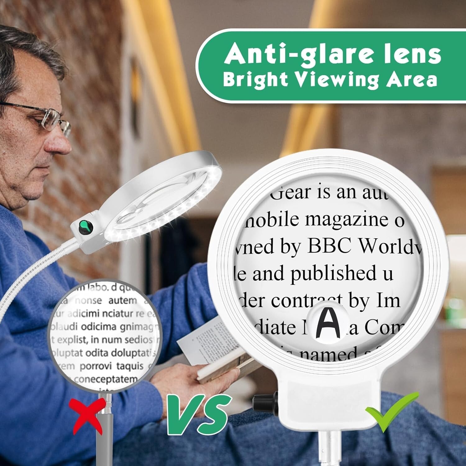 Adjustable 10X 30X LED Magnifying Glass with Stand - Perfect for Sewing & Crafts