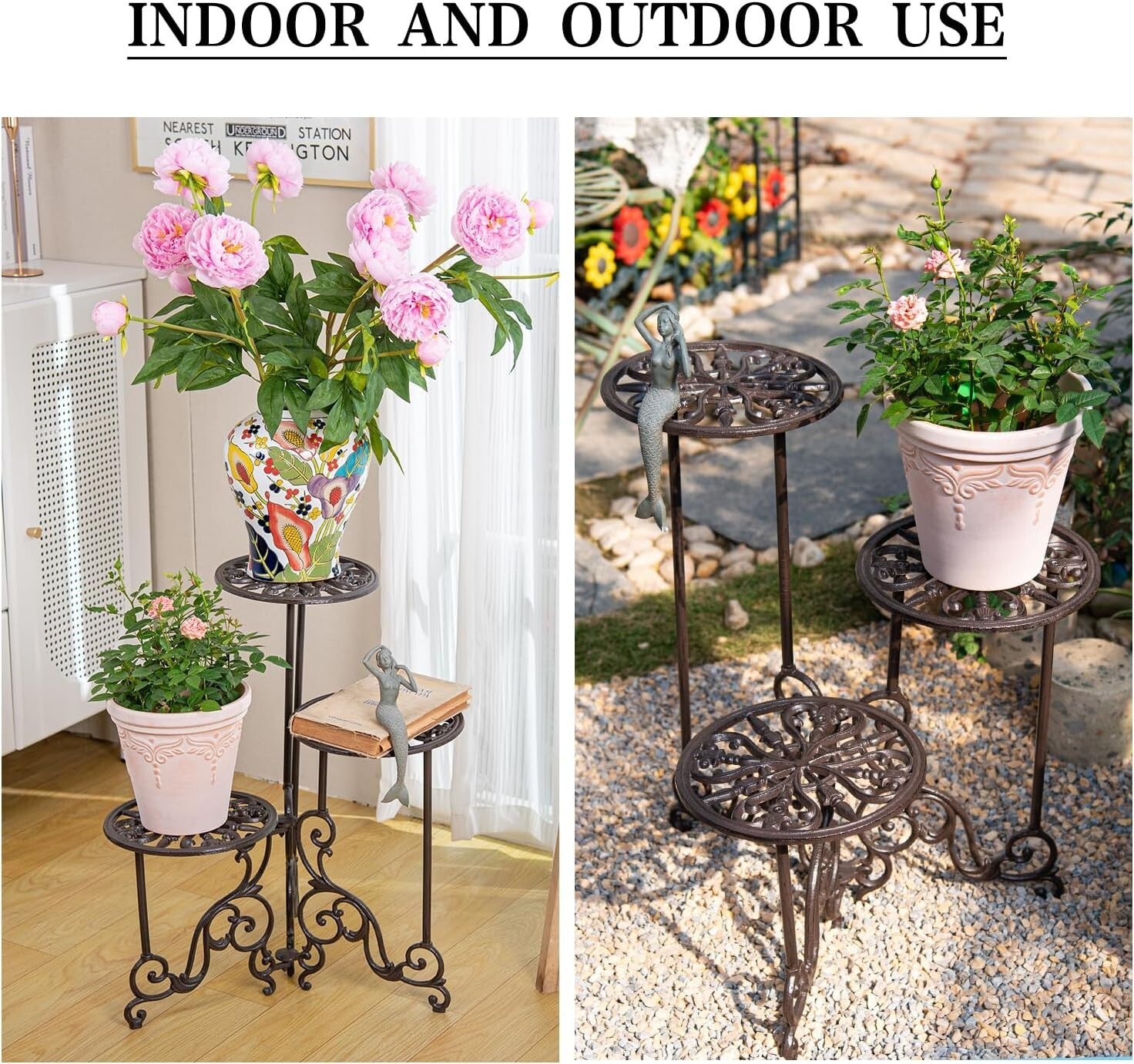 Durable Rust-Resistant 3-Tier Plant Stand - Foldable & Stylish for Any Space