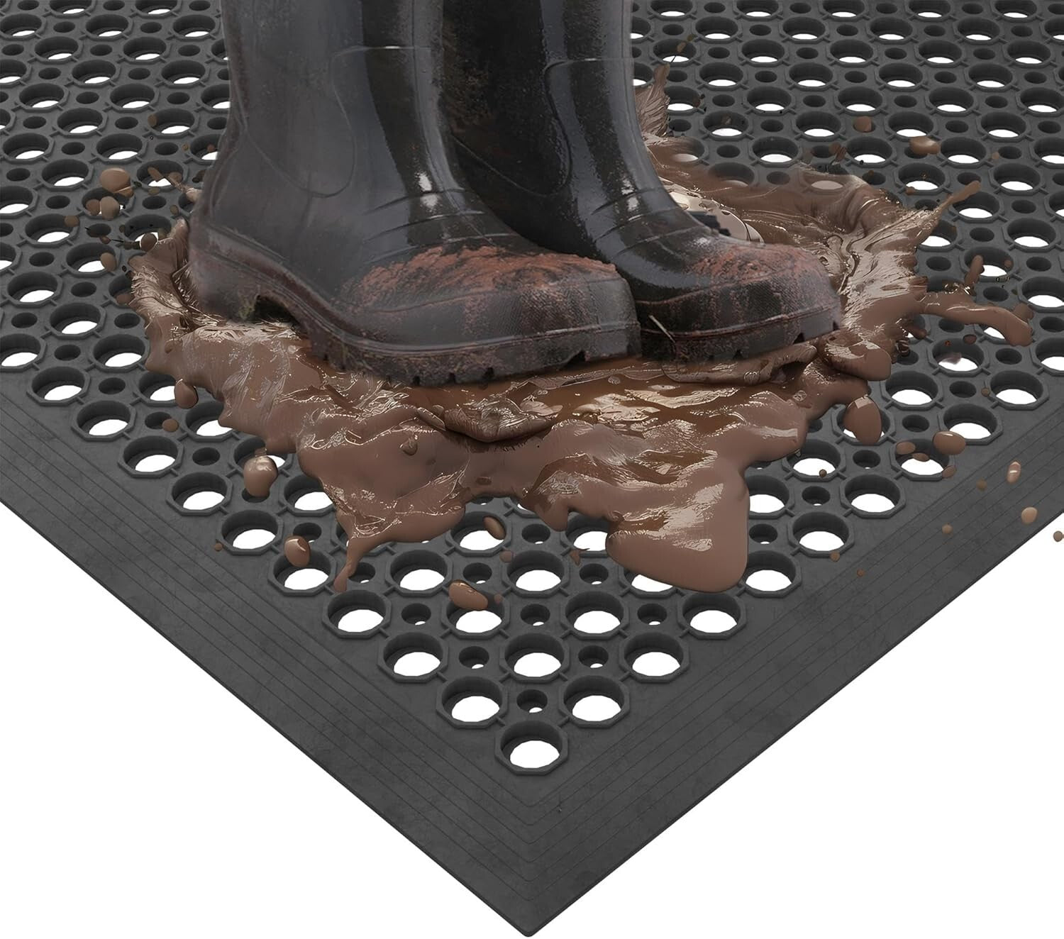 Durable Indoor/Outdoor Rubber Doormat 3'x5' - Low Profile & Fade Resistant