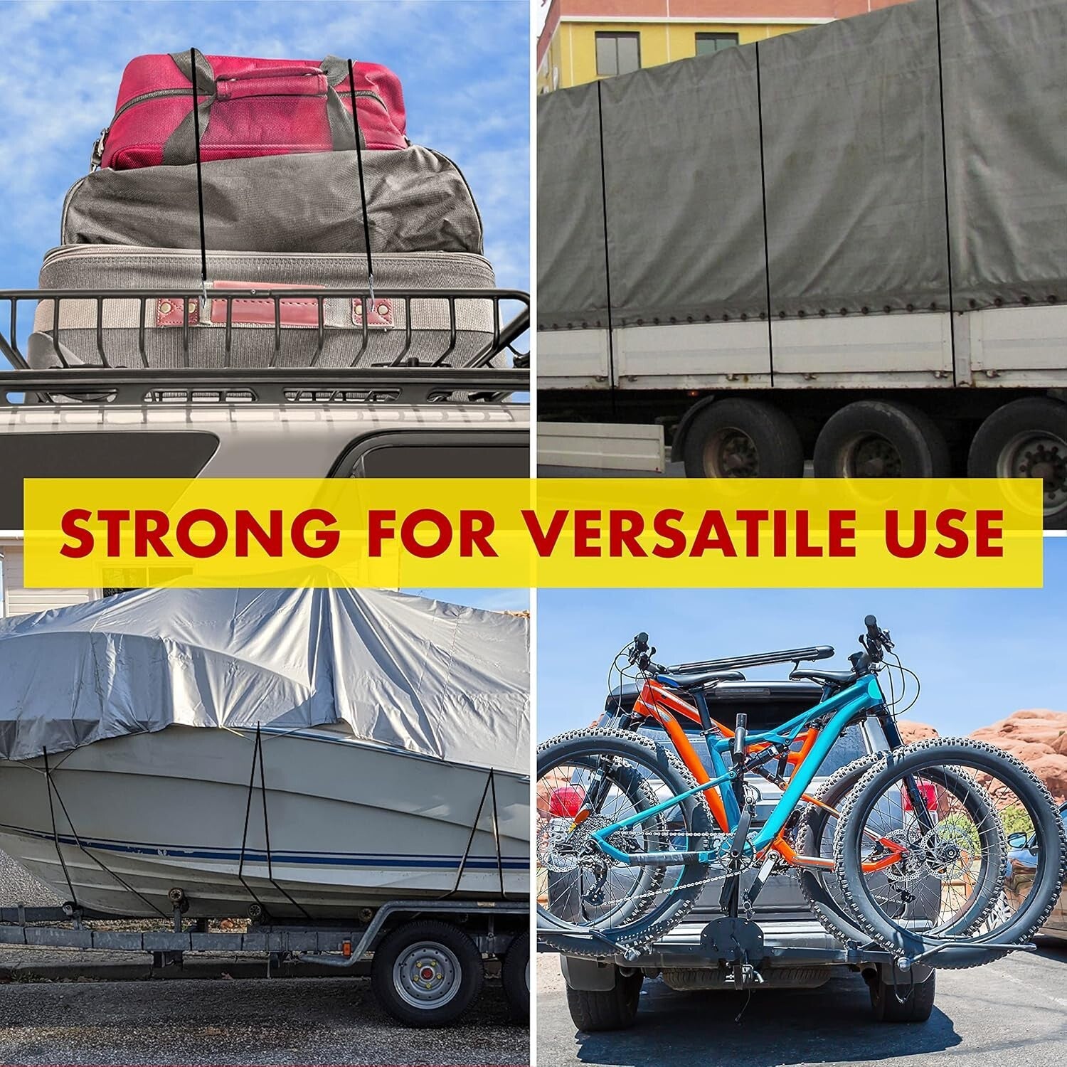 Adjustable Heavy-Duty Bungee Cords - 31 In, 50 Pack for Secure Cargo Transport