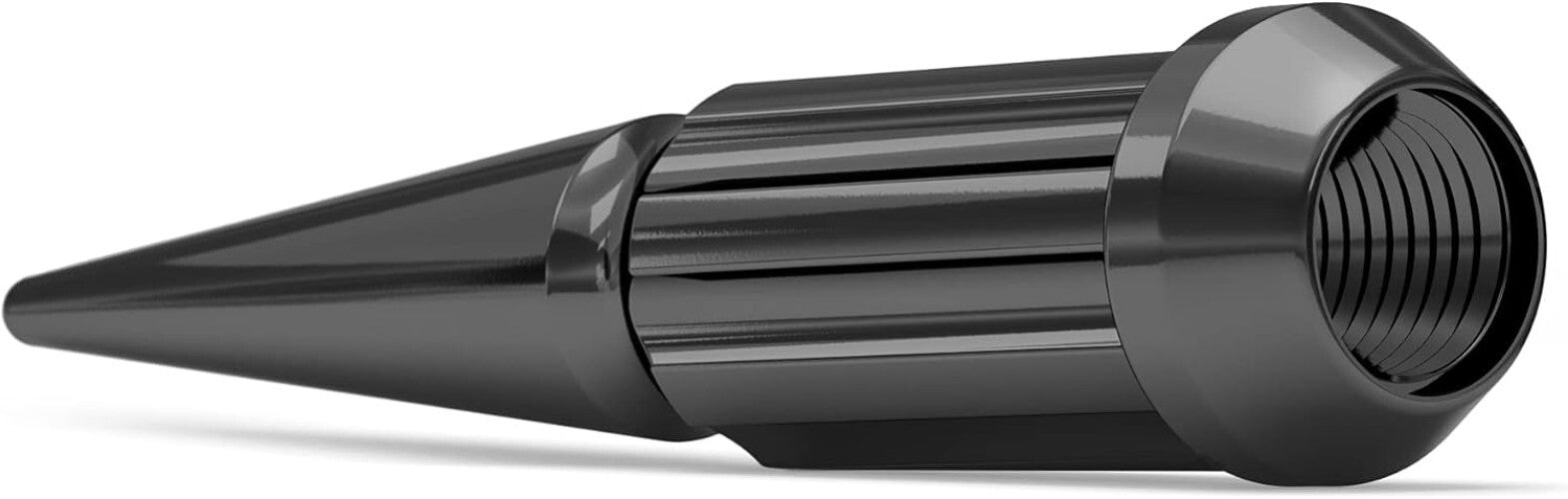 Durable Black 1/2"-20 Spline Spike Lug Nut Set - 25 Pack with Extra Spike