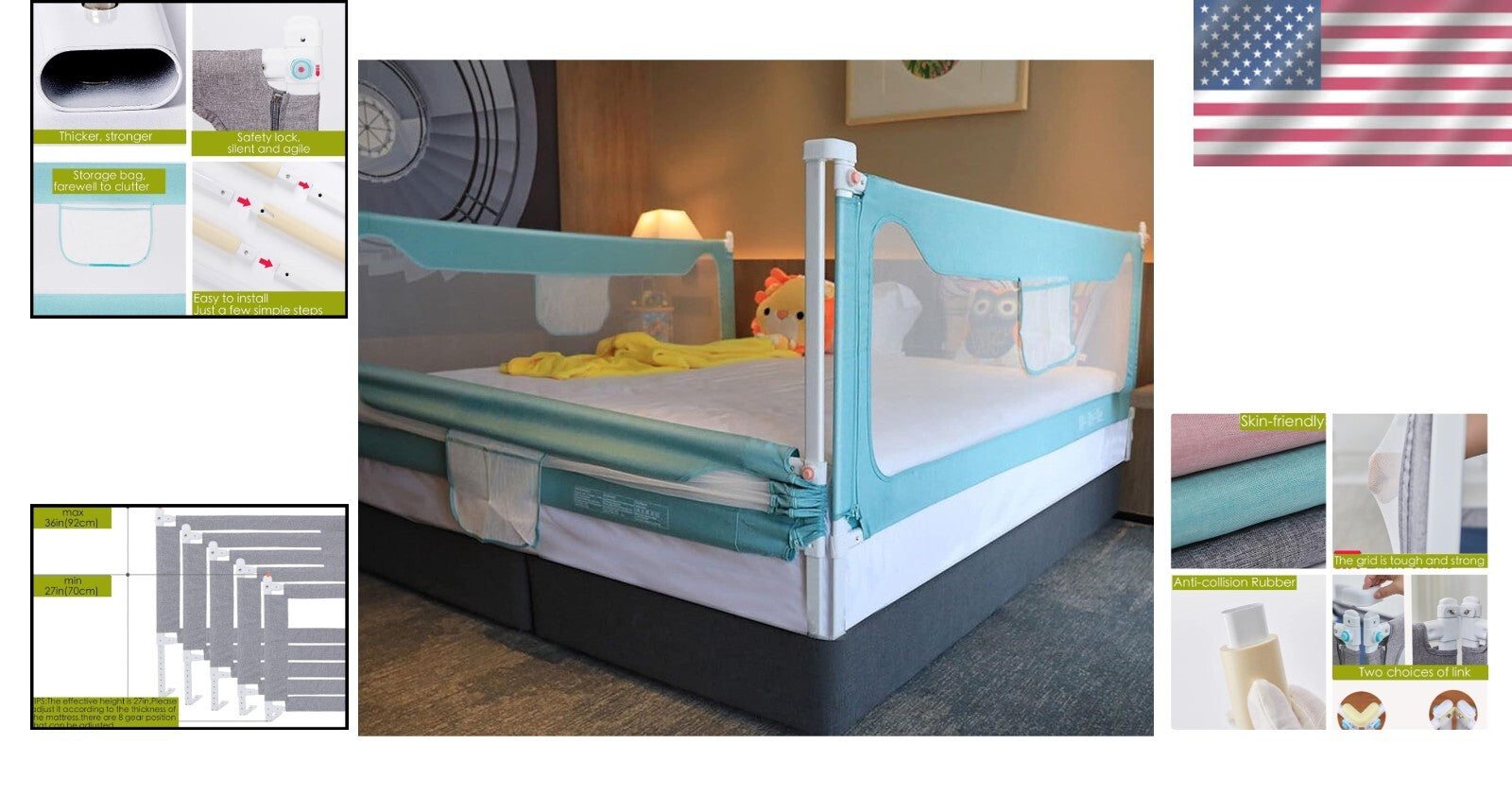 BabyGuard 79in Bed Rail for Toddlers - Easy Install & Compatible with All Beds