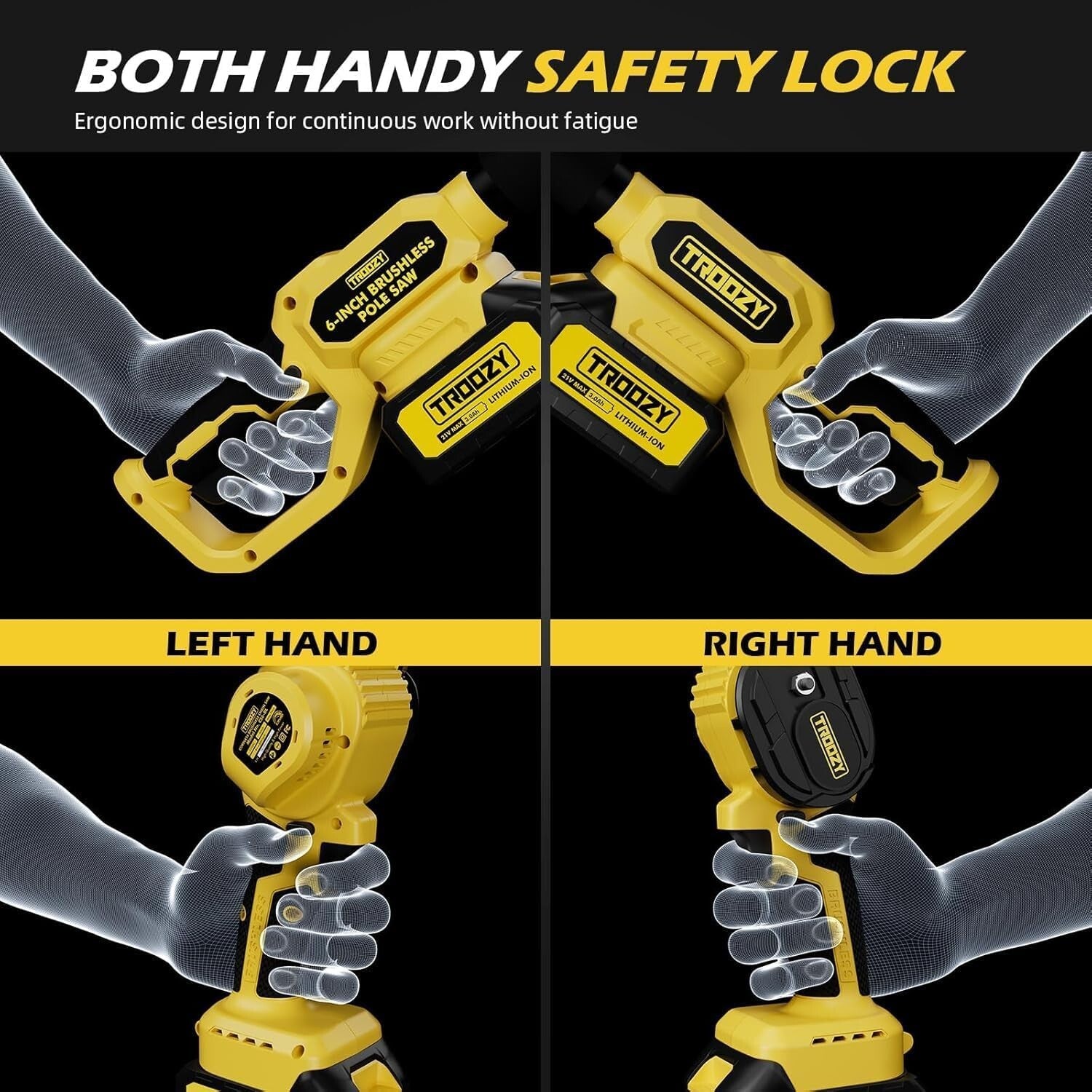 Cordless 2-IN-1 Pole Saw & Mini Chainsaw with 6-Inch Blade – 21V Battery Powered