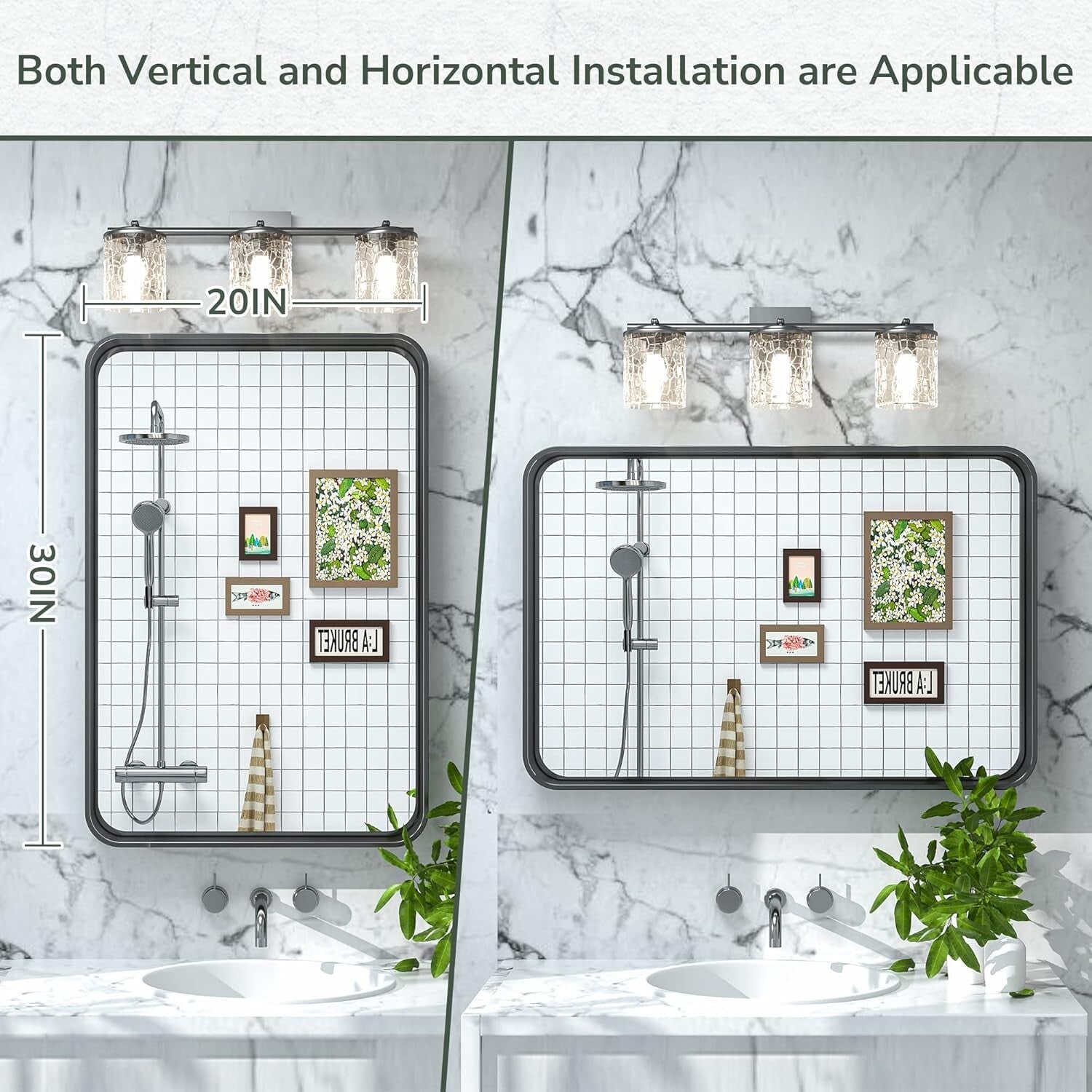 Modern 20"x30" Matte Black Vanity Mirror - Frameless Design & High Clarity