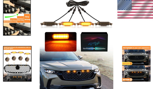 Weatherproof Yellow LED Grille Lights for 2025 Mazda CX-50 - Stylish & Safe