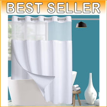 Load image into Gallery viewer, Luxurious 84-Inch Waterproof Shower Curtain with Removable Liner - White Waffle