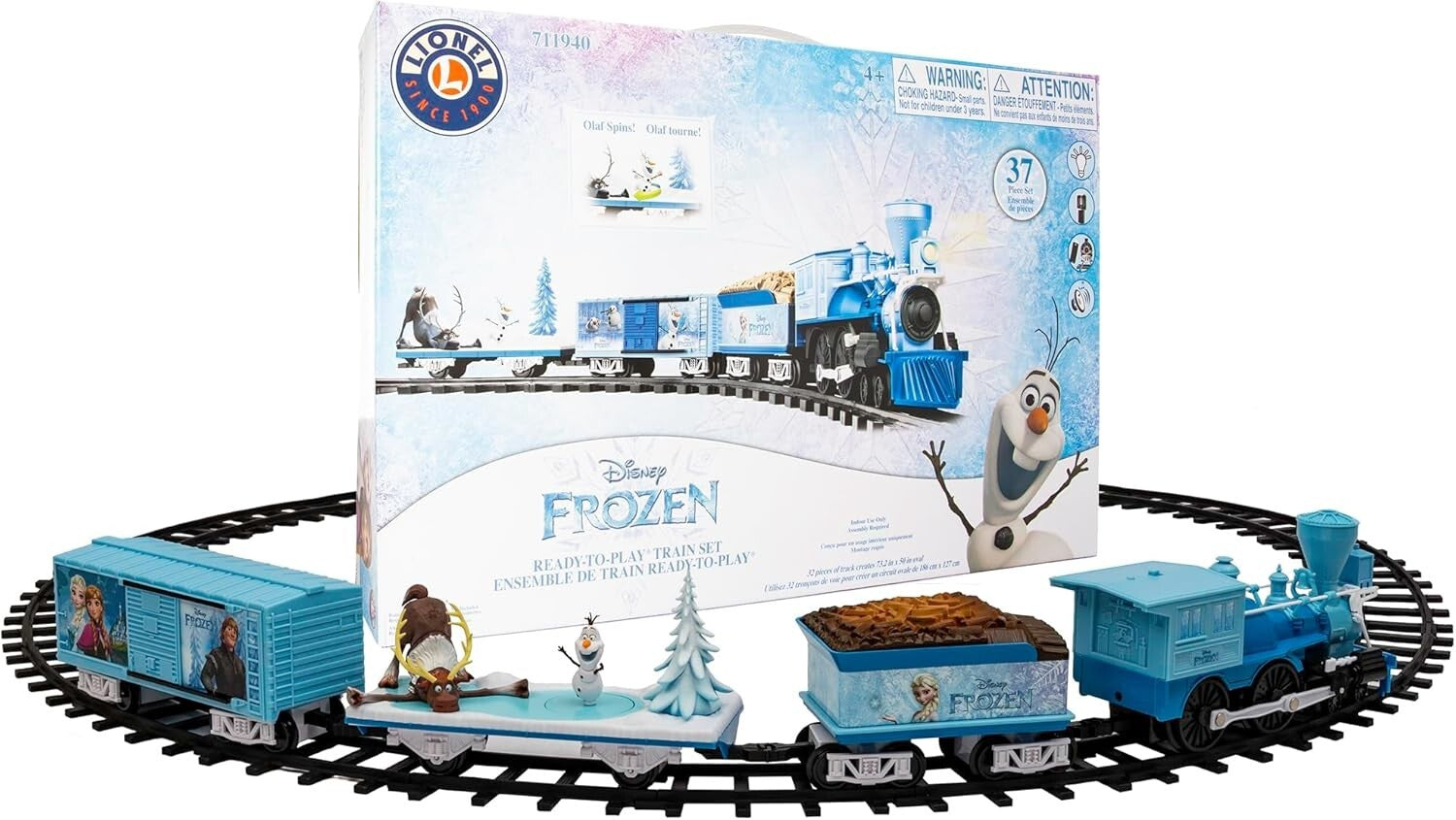 Disney Frozen Battery-Powered Model Train Set with Remote Control - 50x73 Track