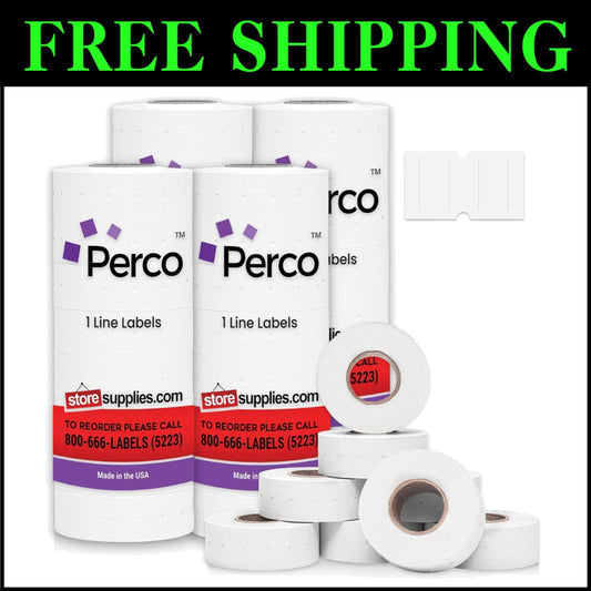 Versatile White 1 Line Pricing Labels – 32 Rolls, Perfect for Retail Needs