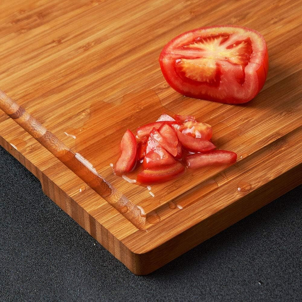Durable 3-Layer Bamboo Cutting Board - Ideal for Cheese & Charcuterie Serving