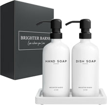 Load image into Gallery viewer, Luxury White Glass Kitchen Soap Dispenser Set - Perfect Gift for Any Occasion