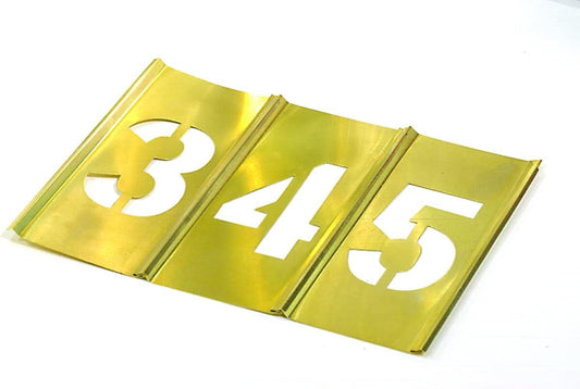 Multi-Color 4-Inch Brass Number Stencils - 15-Piece Set for Custom Signs