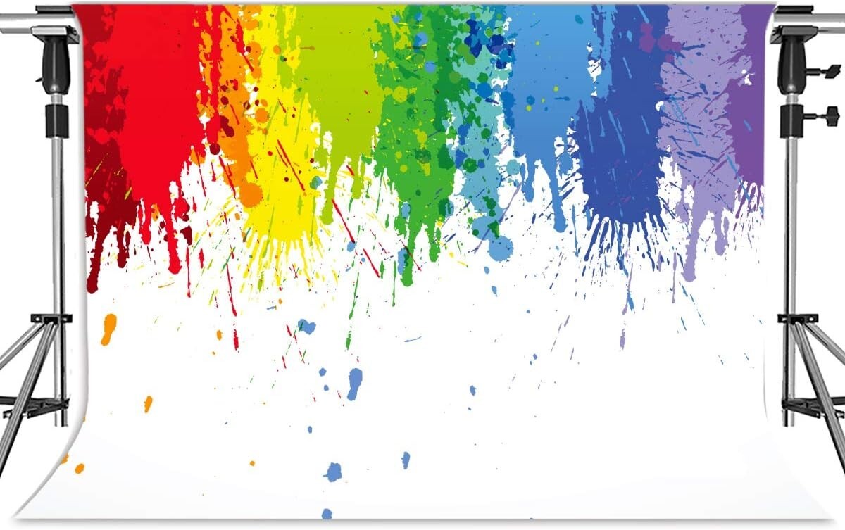 Lightweight Abstract Paint Splatter Backdrop, Ideal for Photo Booths (10x7ft)